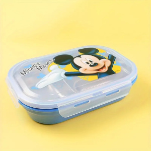 Disney Mickey Mouse Stainless Steel Lunch Box Kawaii Minnie Portable Work School Lunch Box Cute Food Container Supplies Gift