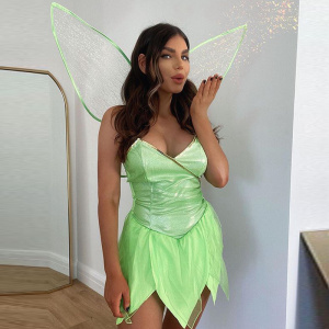 Halloween Cosplay Forest Elf Fairy Short Dresses for Women