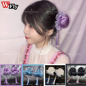 Chinese Ancient Style Harajuku Women Girls Lace tassel Hair Claw Sweet Lolita Hair Clip Hanfu Cosplay Headband Hair Accessories