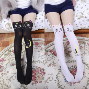 Kawaii Cute Cat Women's Sexy Stockings Girls Long Stockings Over Knee Thigh High Stockings Y2k Halloween Women's Underwear