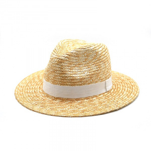 New Hat Brim Straw Hat Wide side Jazz cap Women Summer Kentucky Derby Hat White Black Ribbon Tie Sun Hat Beach Cap