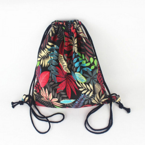 Women Drawstring Backpack Rucksack Sack Bag Summer Leaf Pattern Oxford String Shoulder Bags Student Vintage School bag