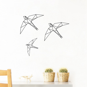 Origami Birds Vinyl Wall Sticker Geometry Animal Birds Flying Wall Decals Home Living Room Kids Room Modern Nature Art Decor