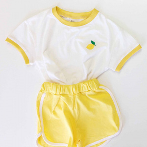 Fruit Printed Short Sleeves Shirt and Shorts 2 Pcs Set for Baby Boys and Girl