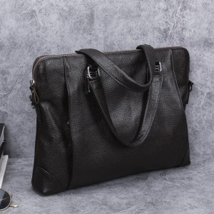 Natural cowskin men's bag briefcase handbag horizontal business laptop bags casual genuine leather men's shoulder messenger bag