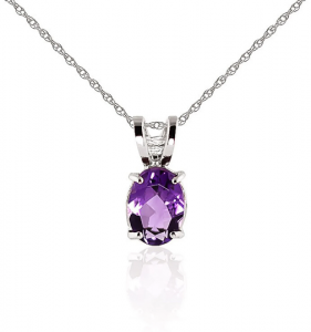 Genuine Amethyst Pendant Necklace Silver and Gold Vermeil
