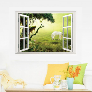 3D Printed Fake Window Landscape Wall Stickers for Wall Home Decoration