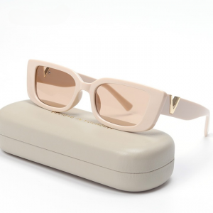 LNFCXI Small Frame Cat Eye Sunglasses for Women with Metal Hinges
