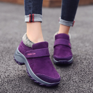 Women Sneakers Winter Large Size Cotton Shoes Keep Warm With Fur Outdoor Waterproof Slip On Platform Casual Shoes Tennis Female