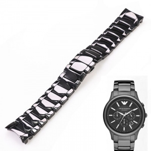 Suitable for Armani watch strap AR1474 1475 1476 men and women black and white 22mm 24mm ceramic watch strap bracelet  band belt