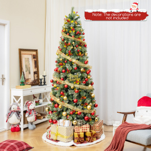Pre-Lit Artificial Christmas Tree with PVC and Pine Needles