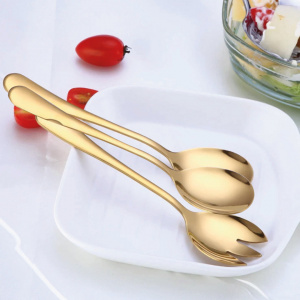 Gold Colored Serving Spoon Set, Stainless Steel Serving Spoons