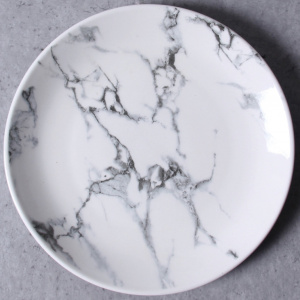 Marble 10-inch Plate, Microwave-safe Dinnerware Ceramic Plate