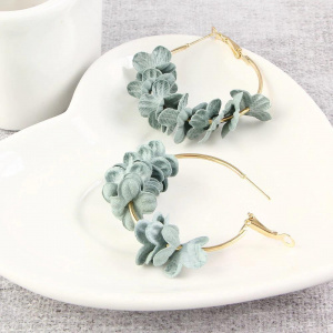 Gold Plated Hoop Earrings for Women with Flower Petals Detailing