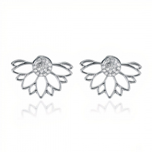 Crystal Earrings -Silver