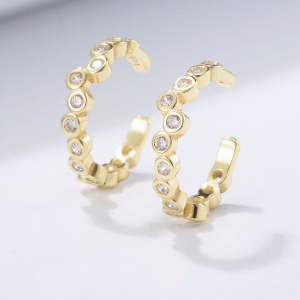 Adele ear cuff set with 18k plated gold/ Sterling silver earring cuff set