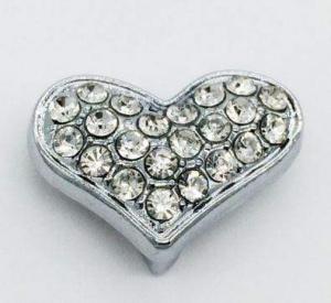 PavÃ© Heart -Silver Charm