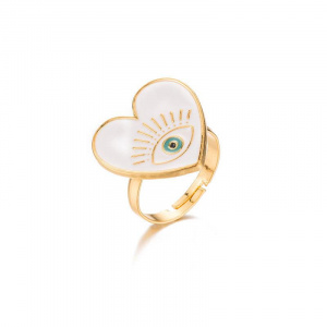 White Heart Ring