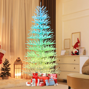 7 FT Pre-lit Artificial Christmas Tree with Hinged Design and 820 Coral-like Branch Tips - Additional Image