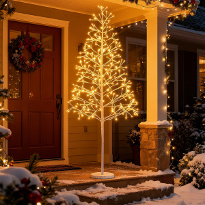 Lighted Birch Tree - Pre-lit Twig Tree with Warm White LED Lights - Additional Image