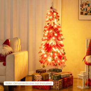 5 FT Pre-lit Artificial Christmas Tree with 301 Red and White Branch Tips - Additional Image