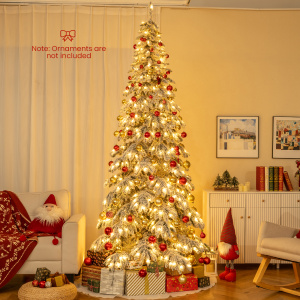 9-Foot Pre-Lit Hinged Artificial Christmas Tree with Quick Power Connectors - Additional Image