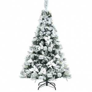 Snow Flocked Branch Tips Artificial Christmas Tree, 5 Feet 
