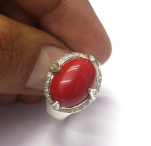 Red Coral Ring, Coral Ring, Statement Ring, Handmade Ring, Coral Jewelry, Personalized Gifts For Mom, Gift For Her, Gemstone Coral Ring
