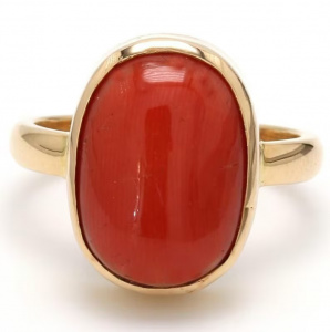 Unique Handmade Red Coral Statement Ring: Personalized Gift for Her