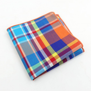 Classic Plaid Handkerchief 100% Cotton Hankie 23cm Women&Men Casual Party Pocket Square Gift Tuxedo Bow Tie Accessory