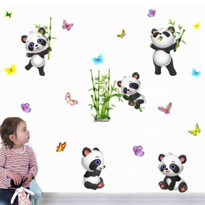 Lovely Cartoon panda wall stickers for children's room living room bedroom wall decoration home decoration door stickers
