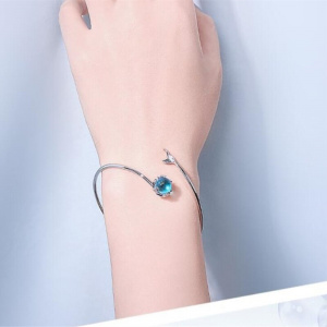 Mermaid Bubble Student Fresh Mermaid Tear Fishtail 925 Sterling Silver Temperament Female Trendy Resizable Bracelets SBR072