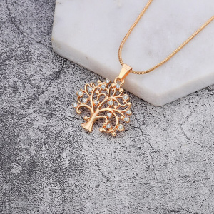 Tree Of Life Necklace for Women Gold Silver Color Short Choker Small Crystal Tree Pendant Necklace Fashion Jewelry Party Gift