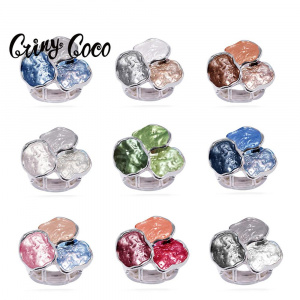 Cring Coco 2020 Big Geometric Rings for Women Classic Circle Enamel Metal Adjustable Ring Female Wholesale Luxury Brand Jewelry
