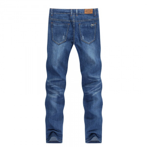 KSTUN Jeans Men Blue Slim Straight Denim Pants Casual Fashion Men's Trousers Full Length Cowboys Male Jeans Hombre