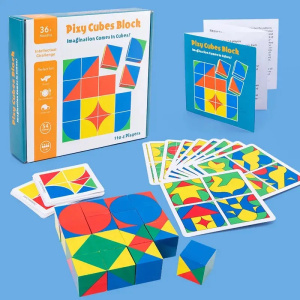 Wooden Educational Cube Space Building Blocks - Children's Intelligence Development Toy
