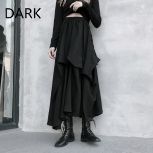 UMI MAO Summer Korean Version Ins Dark Line Hate Harajuku Style Retro High Waist Stereo Irregular Skirt Long Skirt Female Tide 