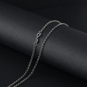 O-chain Vintage 2MM Real 925 Silver Fine Chain Necklace for Women