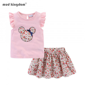 Supercute Baby Girl Outfits Ruffle Sleeve Tank Top and Skirt Baby Girl Dresses 2Pcs Set