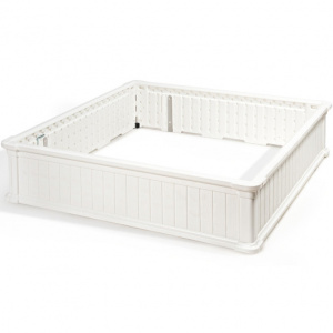 Weather-Resistant HDPE Raised Garden Bed Planter Box -White