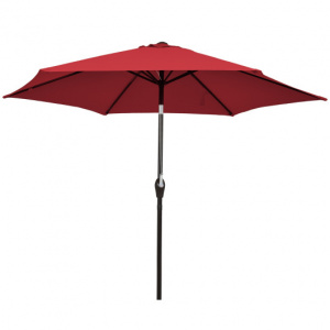 6 Ribs Outdoor Patio Umbrella with Tilt Adjustment and Crank 10 Feet 