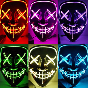 LED Halloween Party Masks Horror Luminous Skull Cold Light Masks Glow In The Dark Dance Party Bar Disco Cosplay Costume Masque