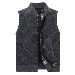 Winter Mens Sweater Vests Thick Fleece Knitted Cardigan Waistcoat Male Casual Sweater Vest for Men Sleeveless Mens Clothes 2021