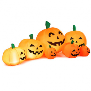 Inflatable Halloween Pumpkin Patches 7.5 Feet 7 Pcs with Build-in LED Lights