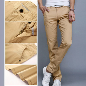 Casual Slim Cotton Straight Trouser Pants for Men,  Size 28-38