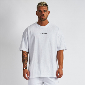 Muscleguys Gym Clothing Mesh Fitness Mens Oversized T Shirt Outdoor Hip Hop Streetwear Loose Half Sleeve Bodybuilding T-shirt