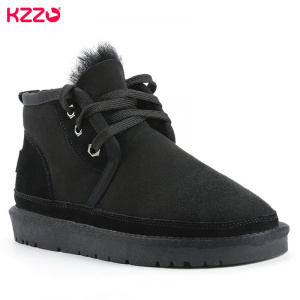 Original Sheepskin Boots for Men, Casual Leather Ankle Boots For Men