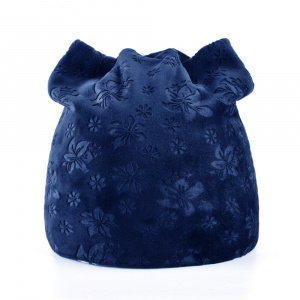 TQMSMY Hat For Women Cat Ears Skullies Beanie Hats with Ear Flaps Caps Ladies Flower printing Beanies TMDH07