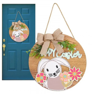 Easter Bunny Decorative Hanging Outdoor Patio Door Hanging Easter Door Decoration for Home Easter Decoration Supplies