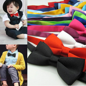 Classic Kid Bowtie Boys Grils Baby Children Bow Tie Fashion 35 Solid Color Mint Green Red Black White Green Pets Cravate Prom